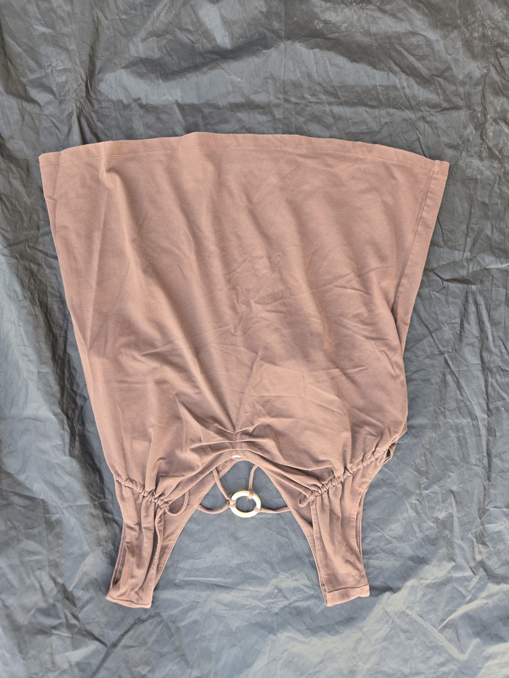 Fashion Bug Brown Stretch Top with Tag Detail
